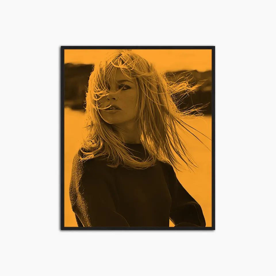 Any Image Brigitte Bardot Warm Orange toile encadrée icône cinéma