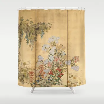 Society6 Spring and Autumn Flowers tapis de bureau doré