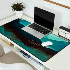 Society6 Indigo Mountains tapis de bureau aquarelle