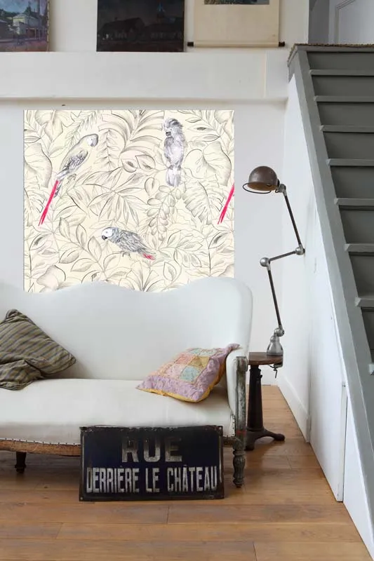 Mademoiselle Tiss Perroquets tête de lit tissu 160x140 cm
