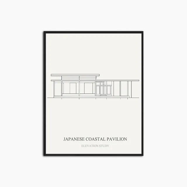 Any Image Japanese Coastal Pavilion tableau encadré calme
