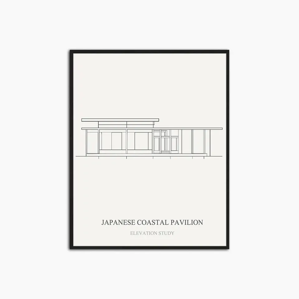 Any Image Japanese Coastal Pavilion tableau encadré calme