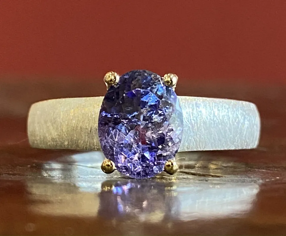Galerie Kara bague tanzanite argent brossé vermeil