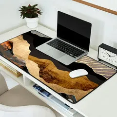 Society6 Copper and Gold Mountains tapis de bureau doré
