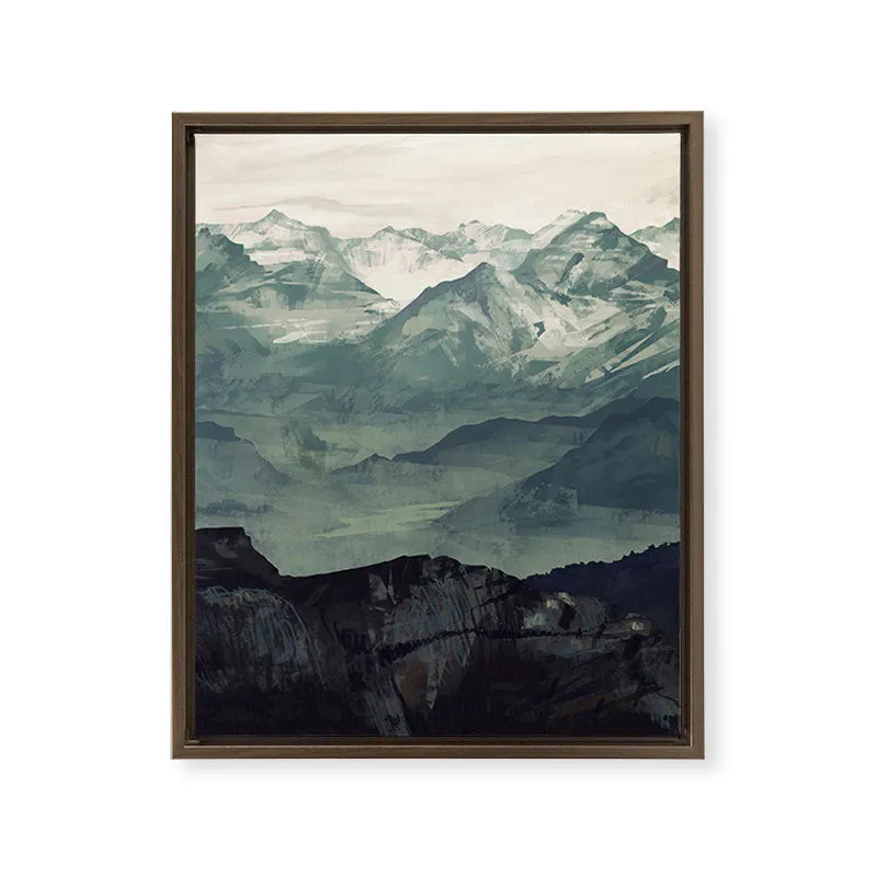 Society6 Mountain Fog toile encadrée montagne