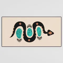 Society6 Southwestern Slither in Black tapis serpent cuivre