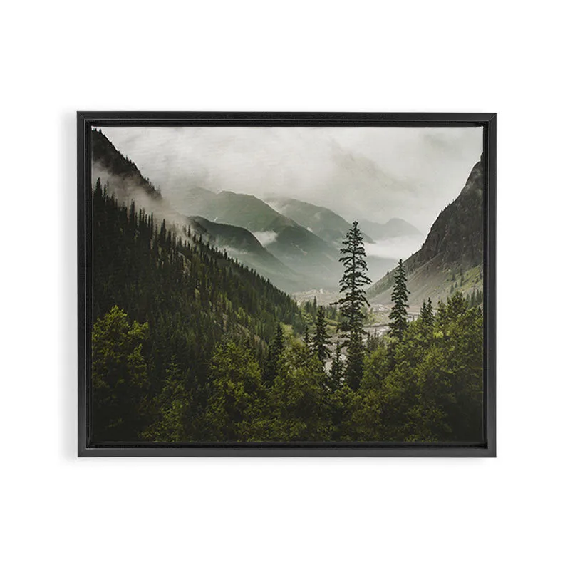 Society6 Mountain Valley of Forever toile encadrée brume
