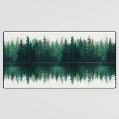 Society6 Reflection tapis de bureau forêt lac