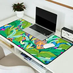 Society6 Colorful Jungle tapis de bureau tigre