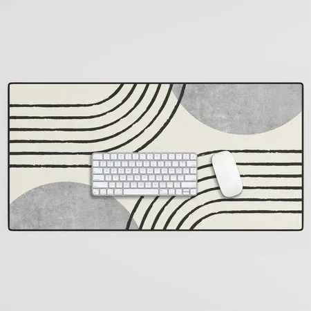 Society6 Sun Arch Double tapis de bureau gris lignes