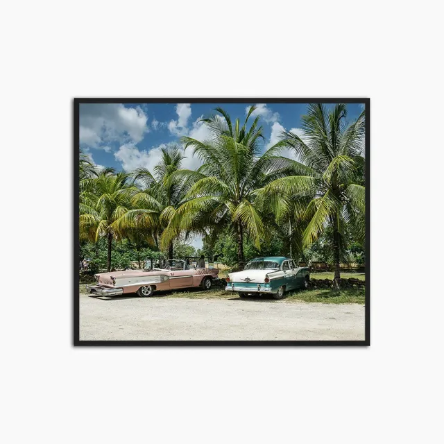 Any Image Cars in Cuba photo encadrée noir et blanc