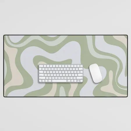 Society6 Liquid Swirl tapis de bureau vert sauge