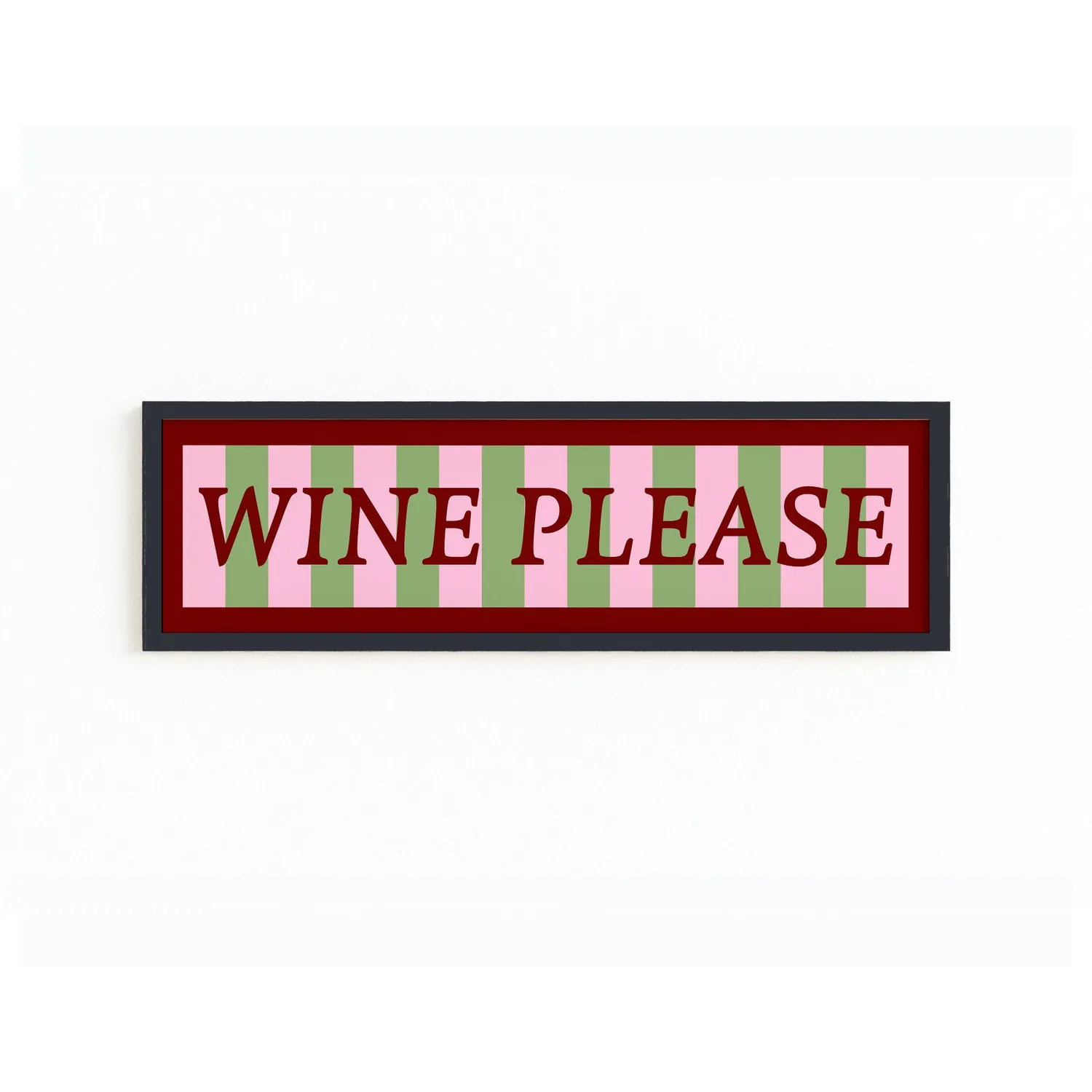 Maddison Ball Wine Please affiche encadrée 60x12 cm panoramique