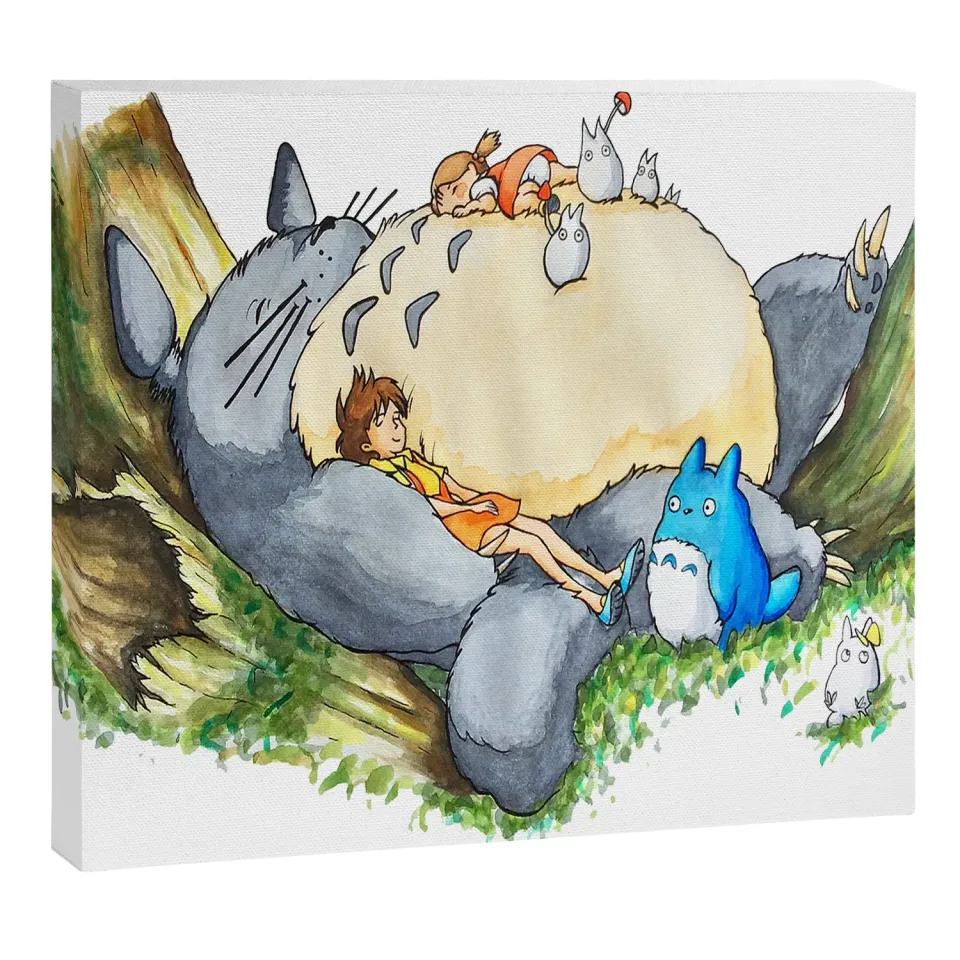 Society6 Ghibli forest illustration toile forêt magique
