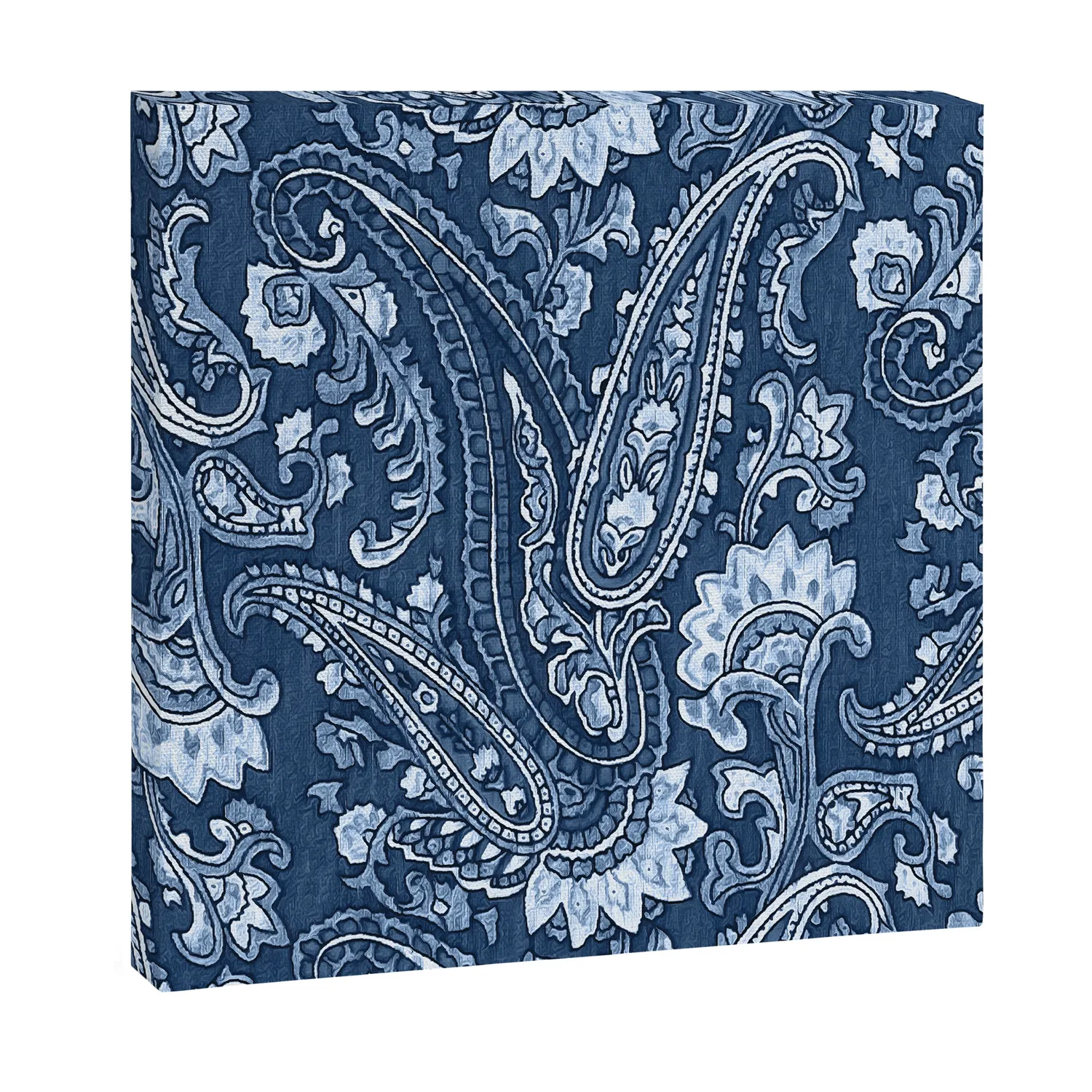 Society6 Blue indigo paisley tableau sur toile