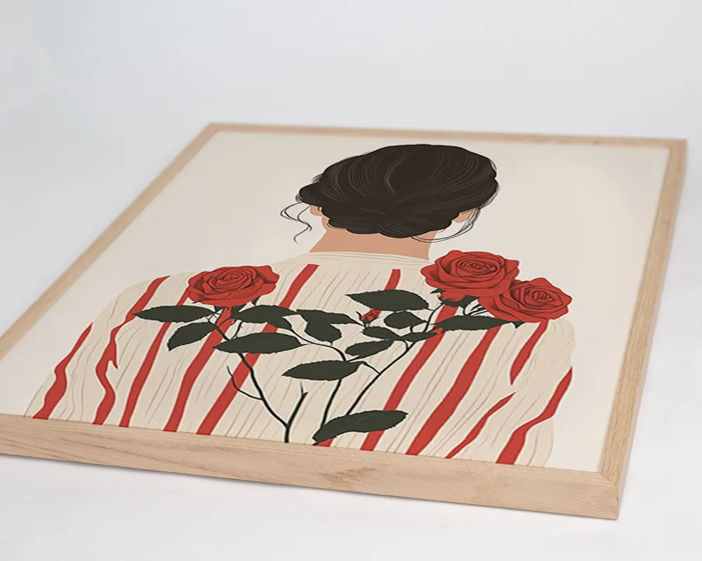 Any Image Red Roses Back tableau fleurs figuratif