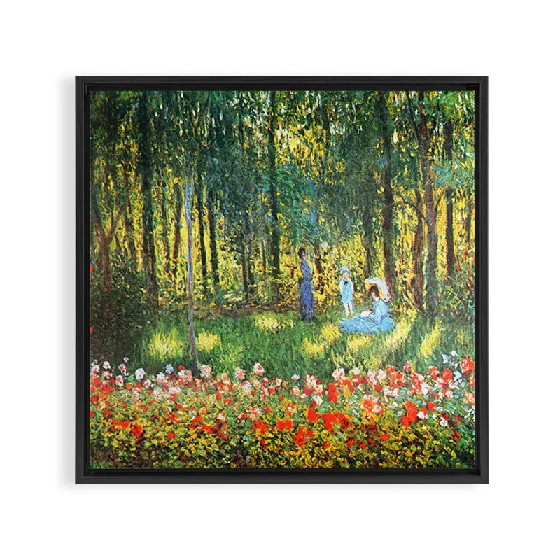 Society6 Monet Famille Jardin toile encadrée