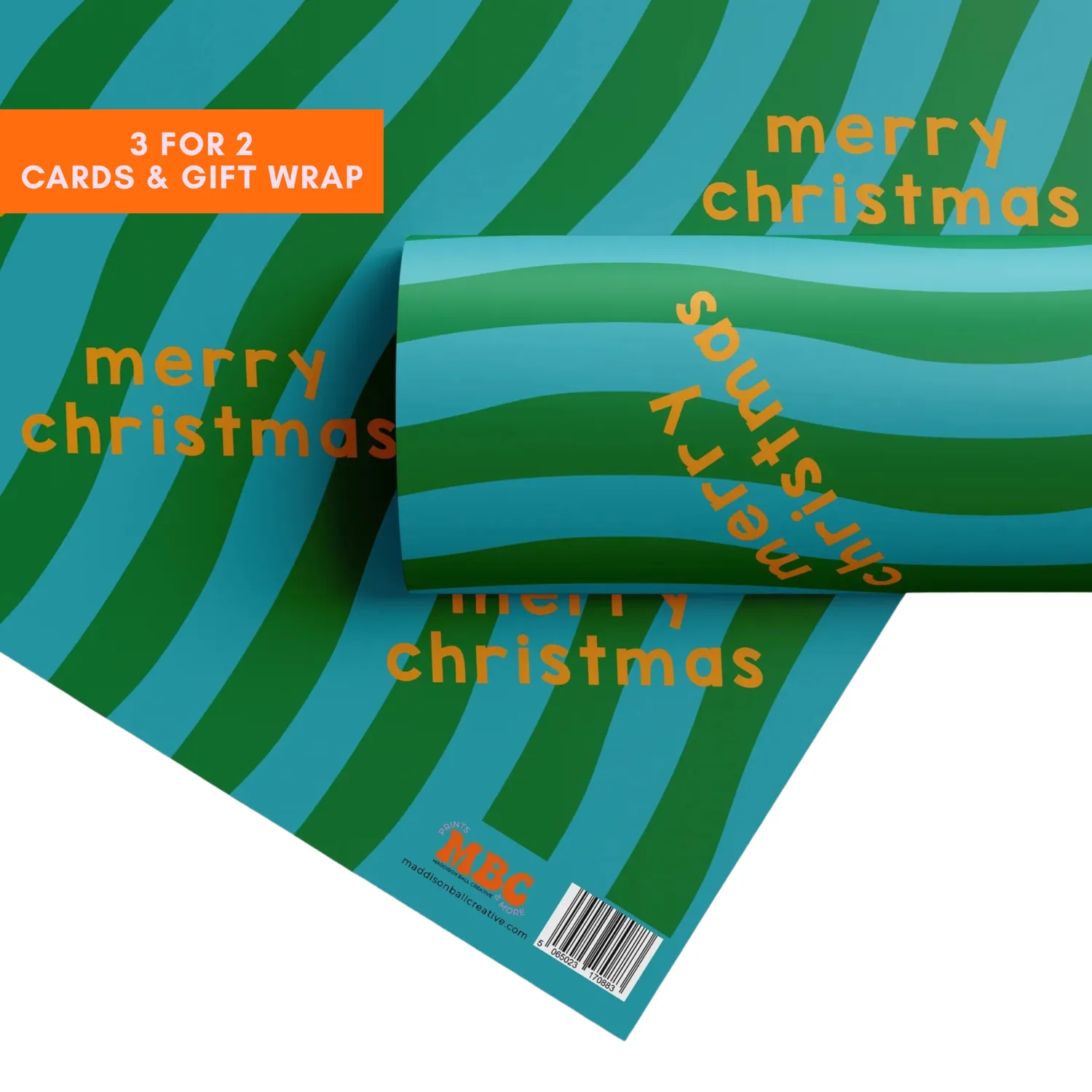 Maddison Ball Merry Christmas papier cadeau rayÃ©