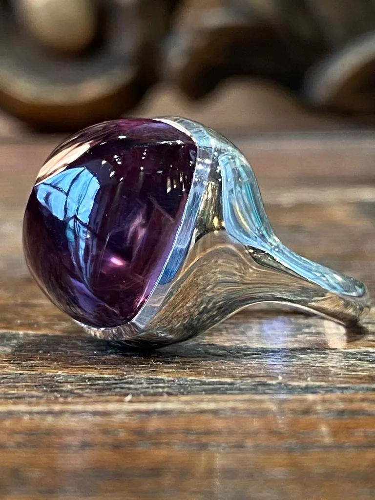 Galerie Kara bague argent améthyste pierre naturelle
