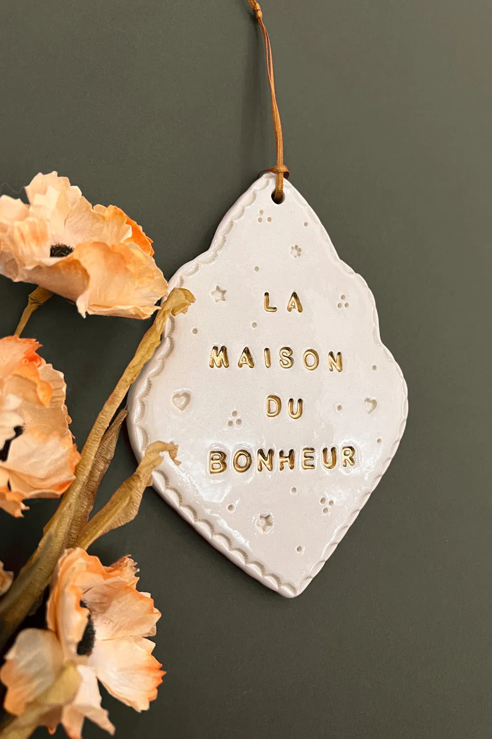 Biankaléone Médaillon La maison du bonheur mural 10 x 13,5 cm