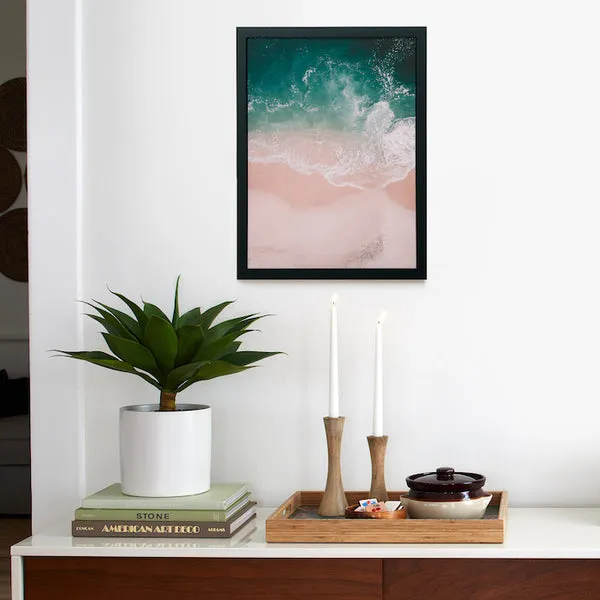 Society6 Ocean Blues 1 affiche encadrée vue aérienne