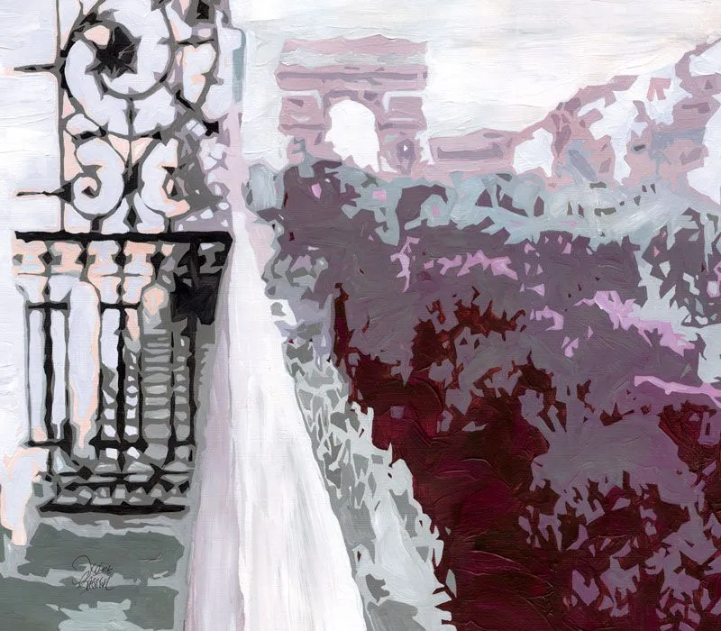 Mademoiselle Tiss Arc de Triomphe panneau mural 160x140 Paris