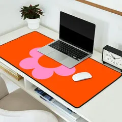 Society6 La Fleur 01 tapis de bureau rétro orange