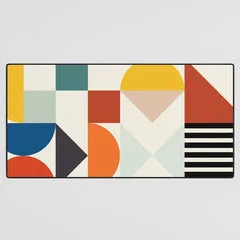 Society6 Retro Shapes Geometric tapis de bureau multicolore