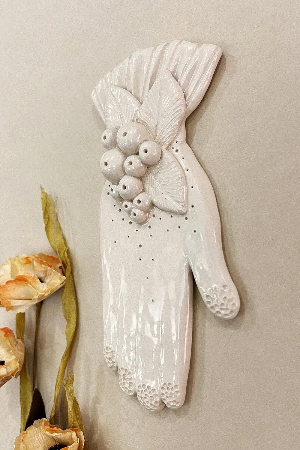 Biankaléone Main Merveille au bouquet murale 7,5 x 17 cm