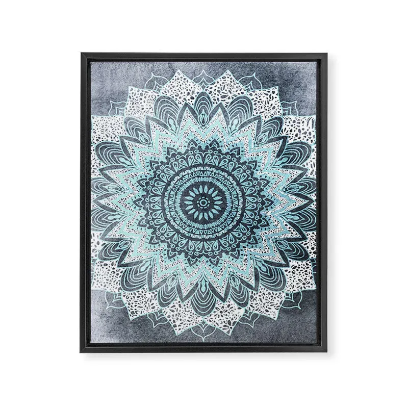 Society6 BOHOCHIC MANDALA IN BLUE toile encadrée