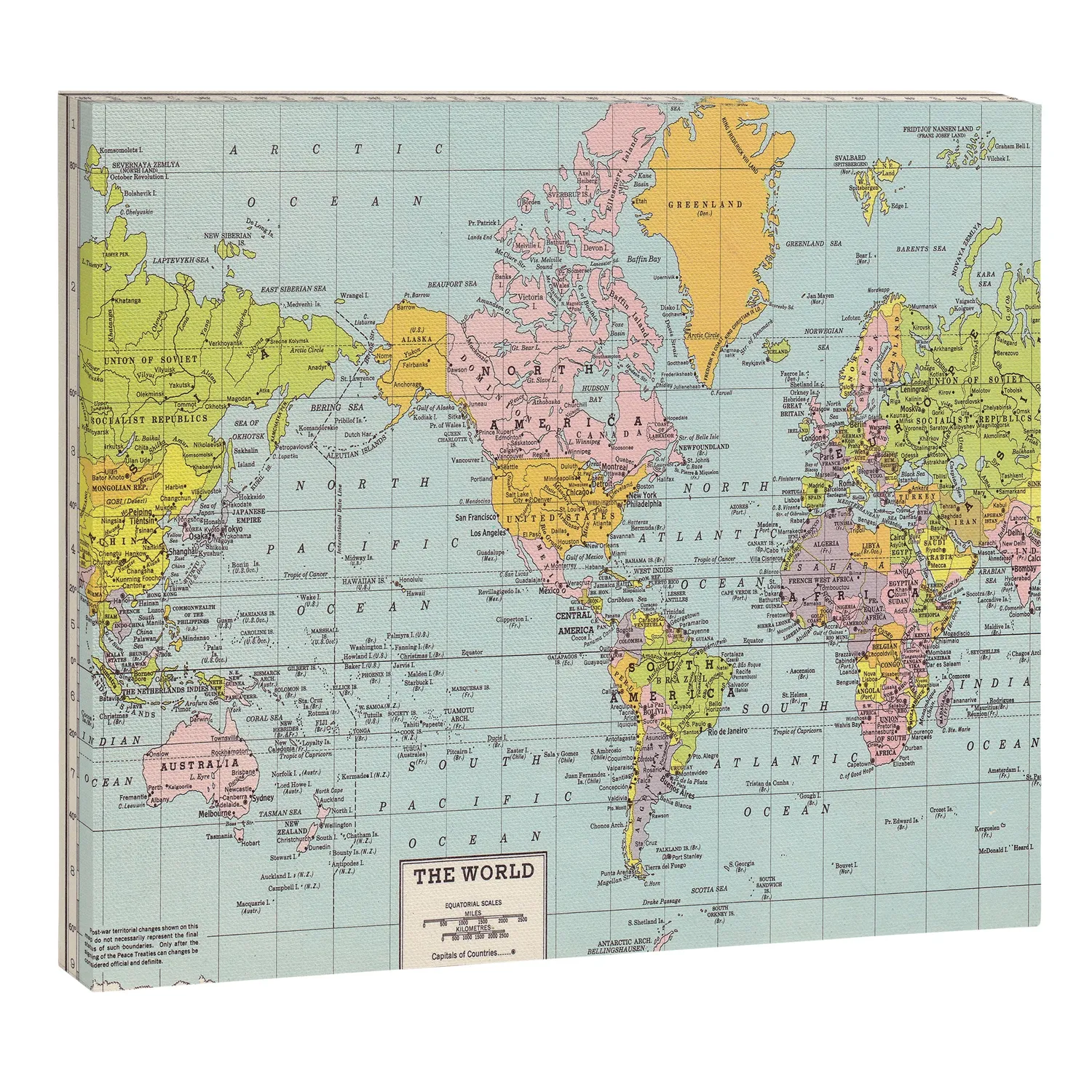 Society6 World Map toile carte monde