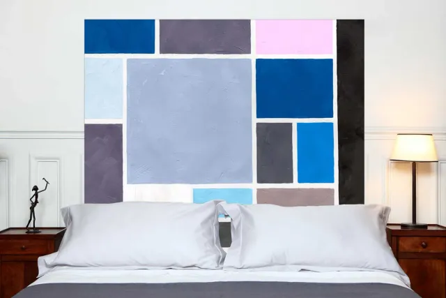 Mademoiselle Tiss Poudrées Bleu tête de lit tissu lavable