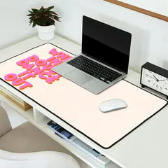 Society6 Dance It Out tapis de bureau lettrage rose