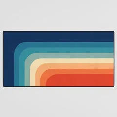 Society6 Retro 70s Color Palette III tapis de bureau géométrique