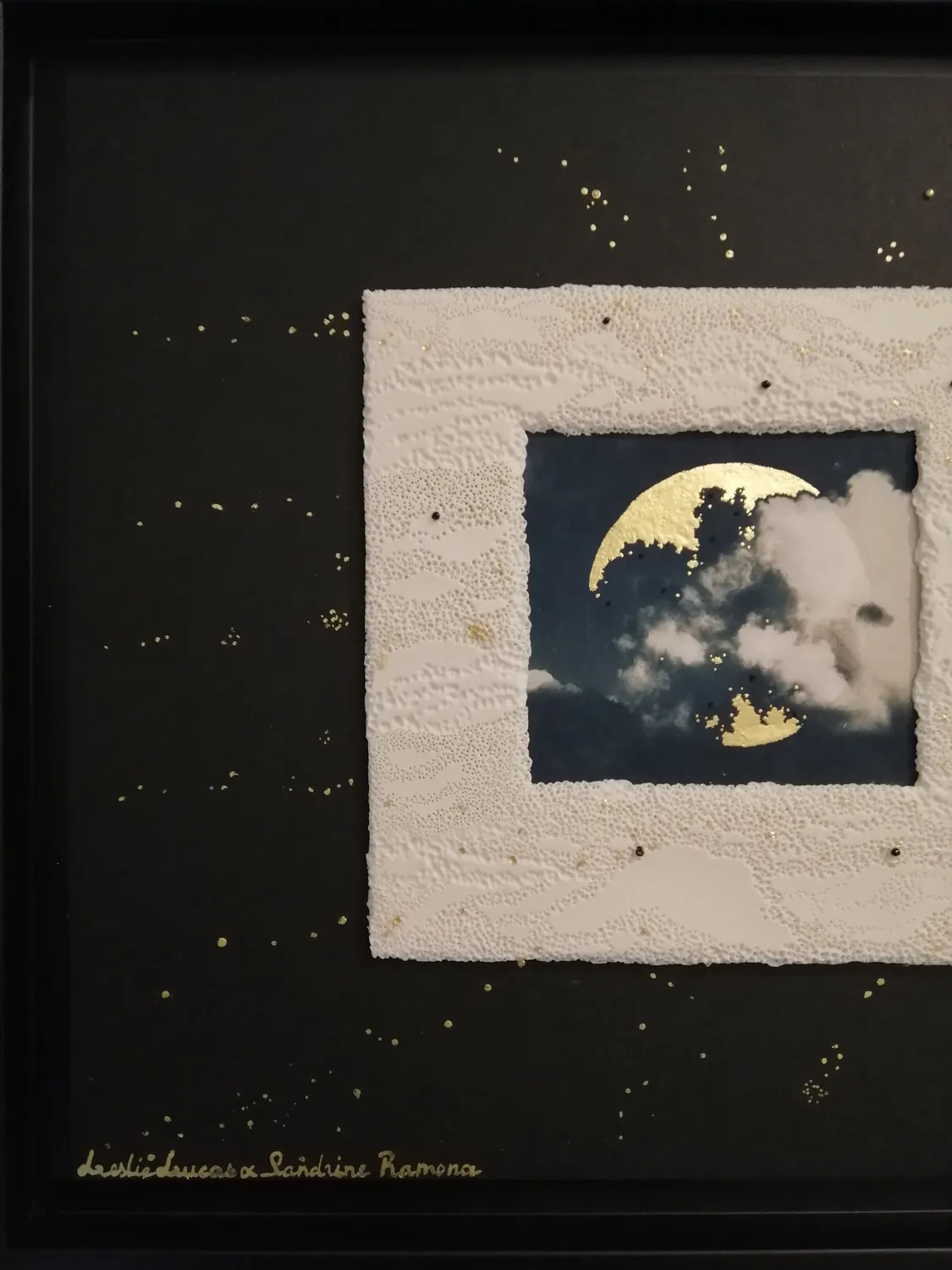 Sandrine Ramona Là-haut I tableau encadré feuille d'or