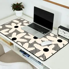 Society6 Daisy Time tapis de bureau marguerites noir crème