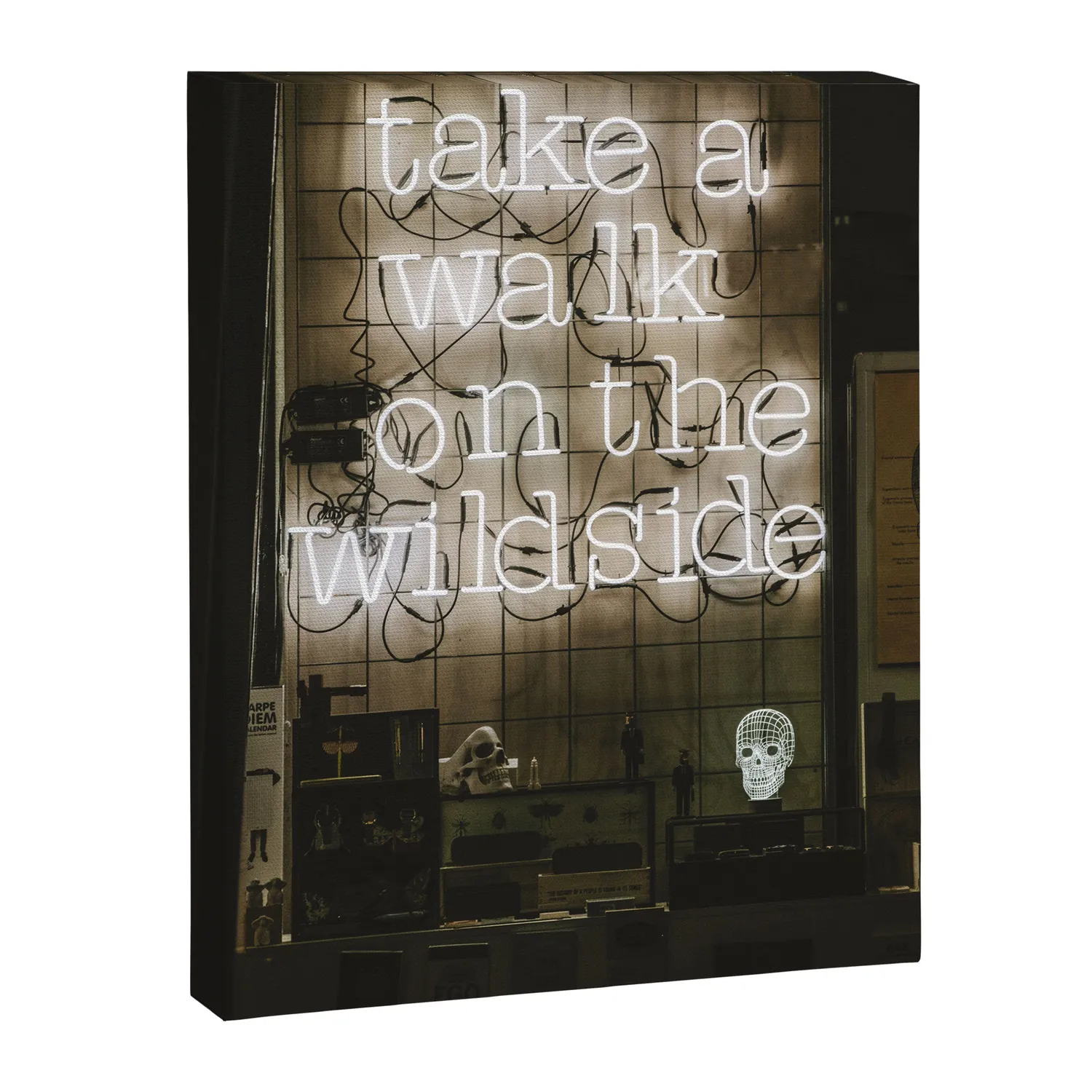 Society6 Hey Baby Take a Walk on the Wild Side toile néon