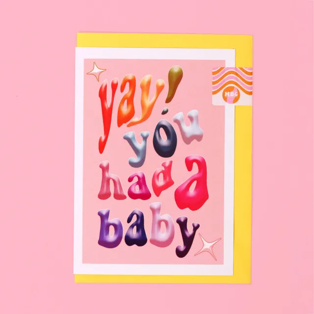 Maddison Ball A6 Yay You Had a Baby carte bébé teal