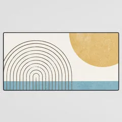 Society6 Sunny ocean tapis de bureau abstrait côtier