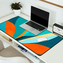 Society6 Abstract Tropical Foliage tapis de bureau feuilles turquoise