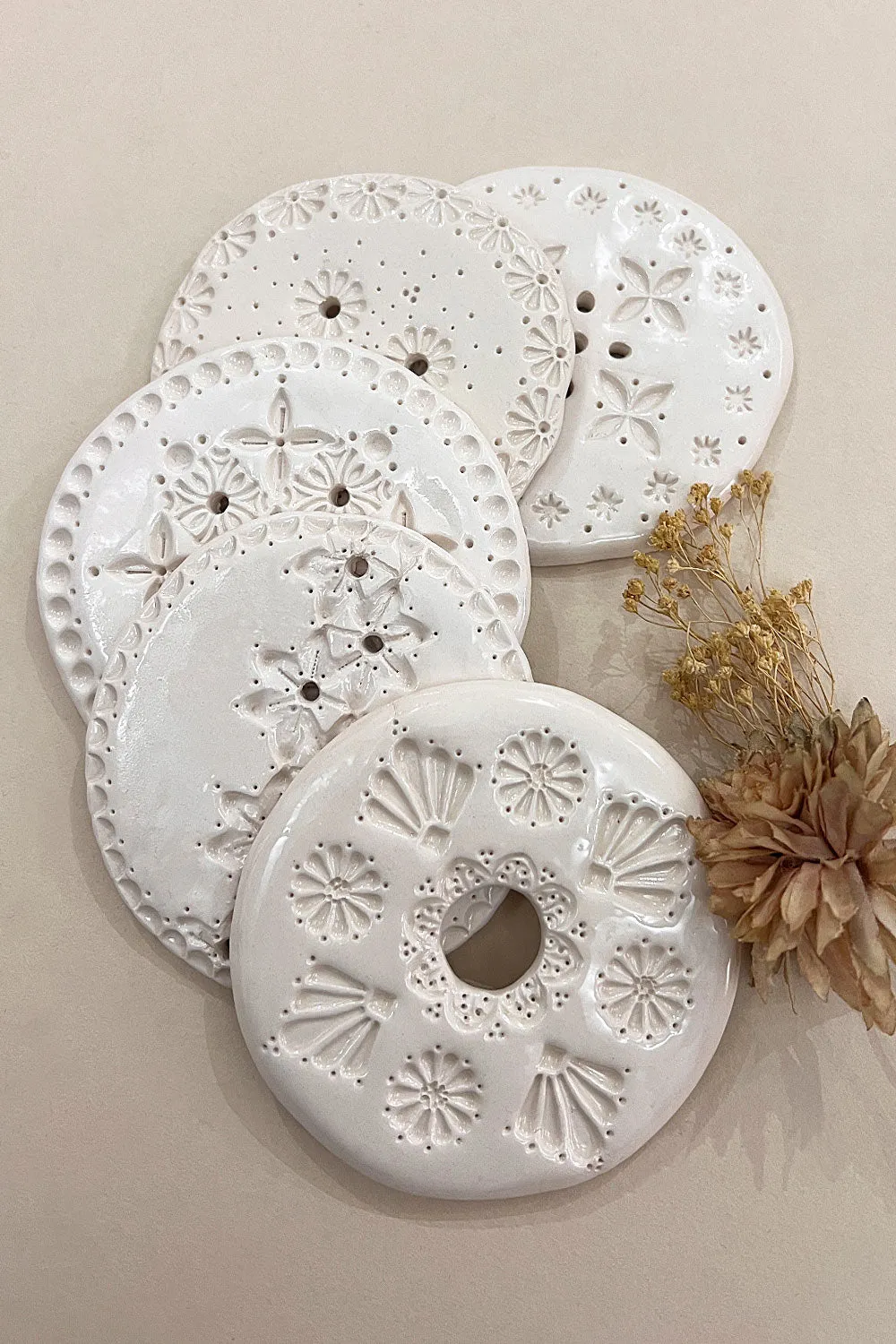 Biankaléone Porte-fleur rond géométrie fleurie décor mural 10 cm