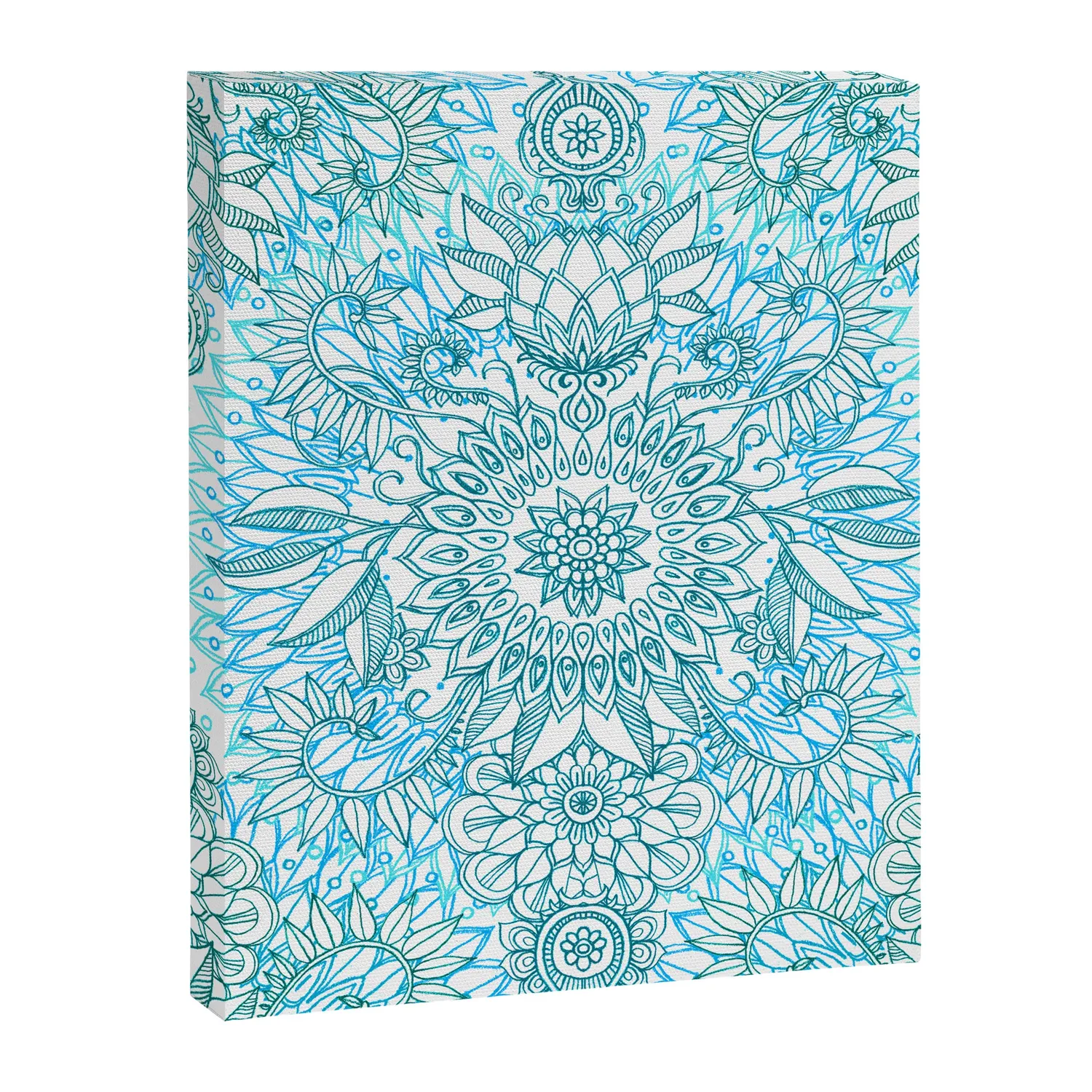 Society6 Turquoise Blue Teal White Protea Doodle Pattern toile turquoise