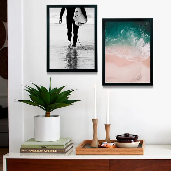 Society6 Oceans Set affiche encadrée duo surf plage
