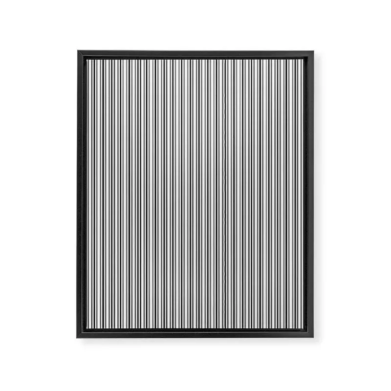 Society6 Trendy French Black and White Mattress Ticking toile encadrée