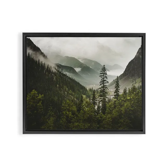 Society6 Mountain Valley of Forever toile encadrée brume