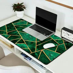 Society6 Deep Emerald tapis de bureau mosaïque dorée