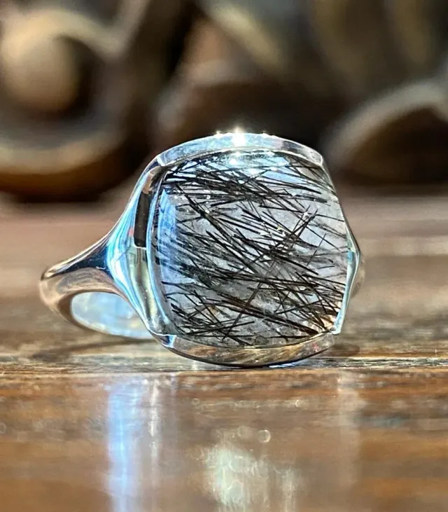 Galerie Kara 2 bague argent quartz tourmaline protection