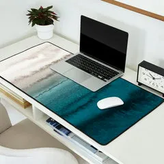 Society6 Within The Tides tapis de bureau vagues teal grand