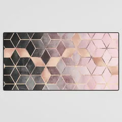 Society6 Gradient Cubes tapis de bureau géométrique
