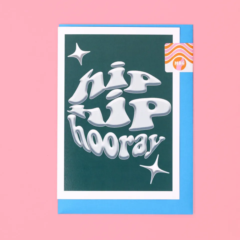 Maddison Ball Hip Hip Hooray carte A6 turquoise